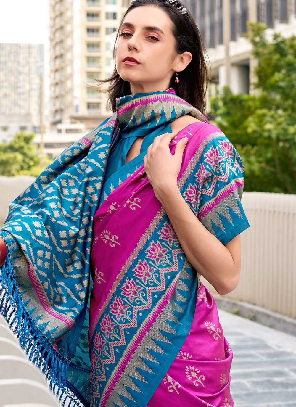 Weaving Zari Silk Multi Colour Trendy Saree S15223
