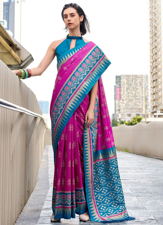 Weaving Zari Silk Multi Colour Trendy Saree S15223