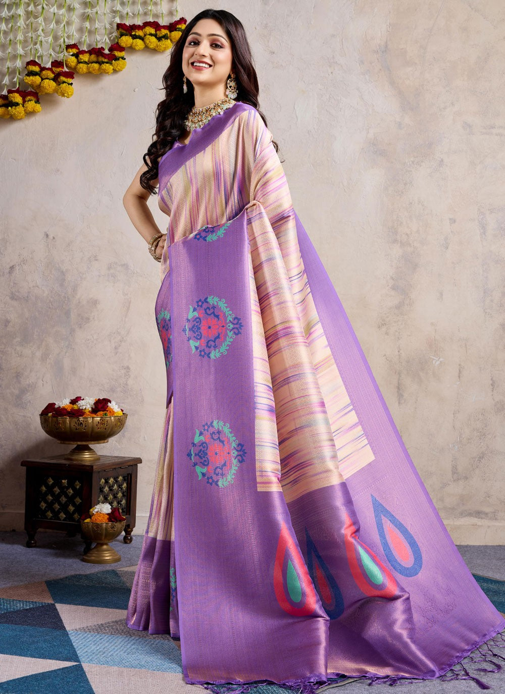 Trendy Saree Weaving Zari Multi Colour Silk Saree S13067