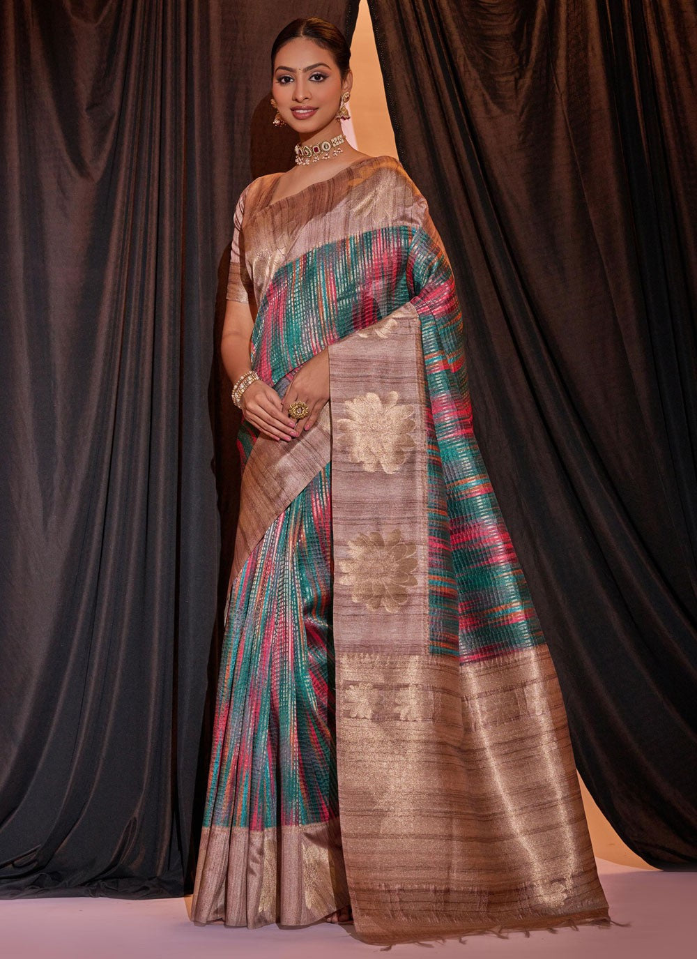 Trendy Weaving Zari Tussar Silk Saree - S5163