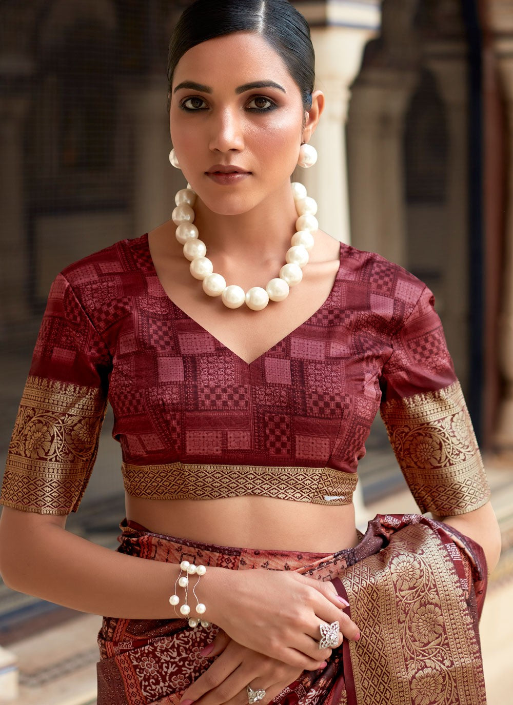 Classic Printed Viscose Saree - S5167