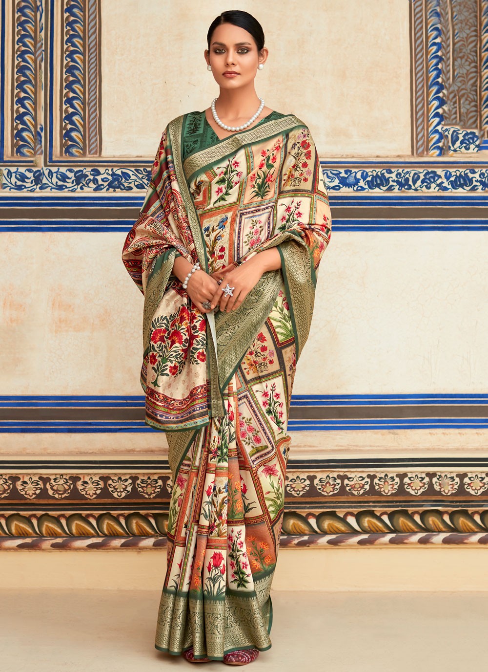 Classic Printed Viscose Saree - S5167
