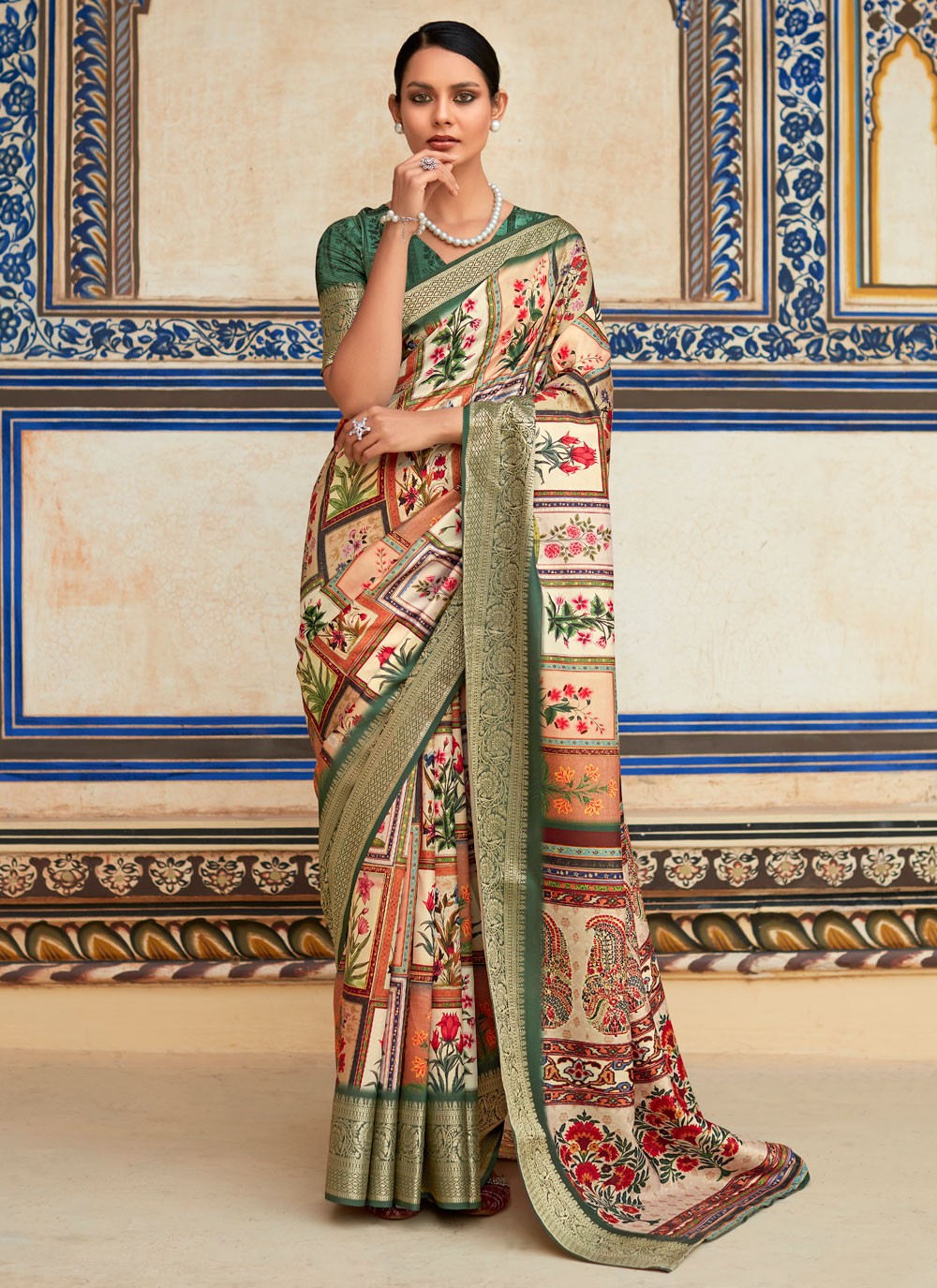 Classic Printed Viscose Saree - S5167