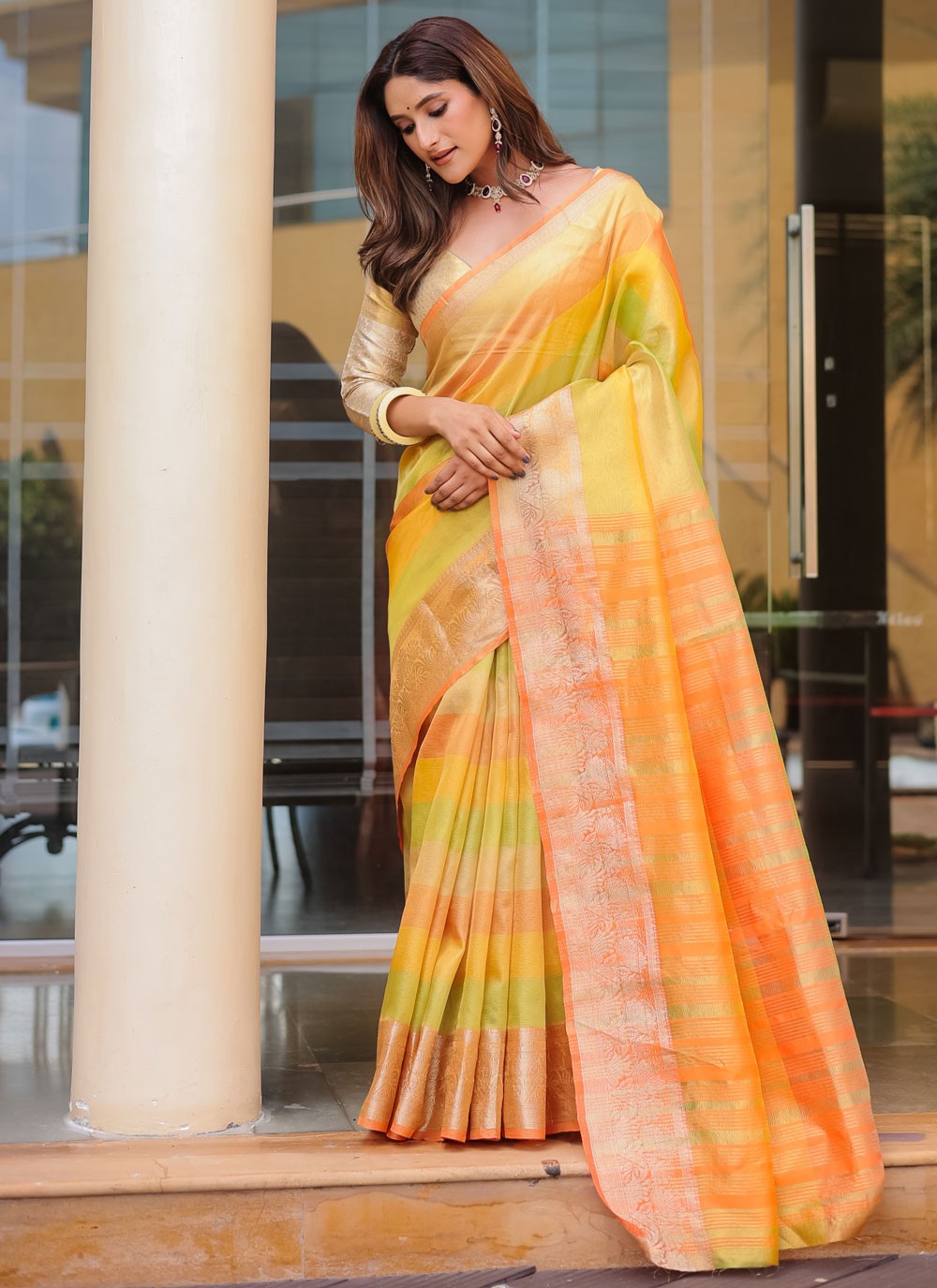 Woven, Zari Kanjivaram Silk Saree - S12324