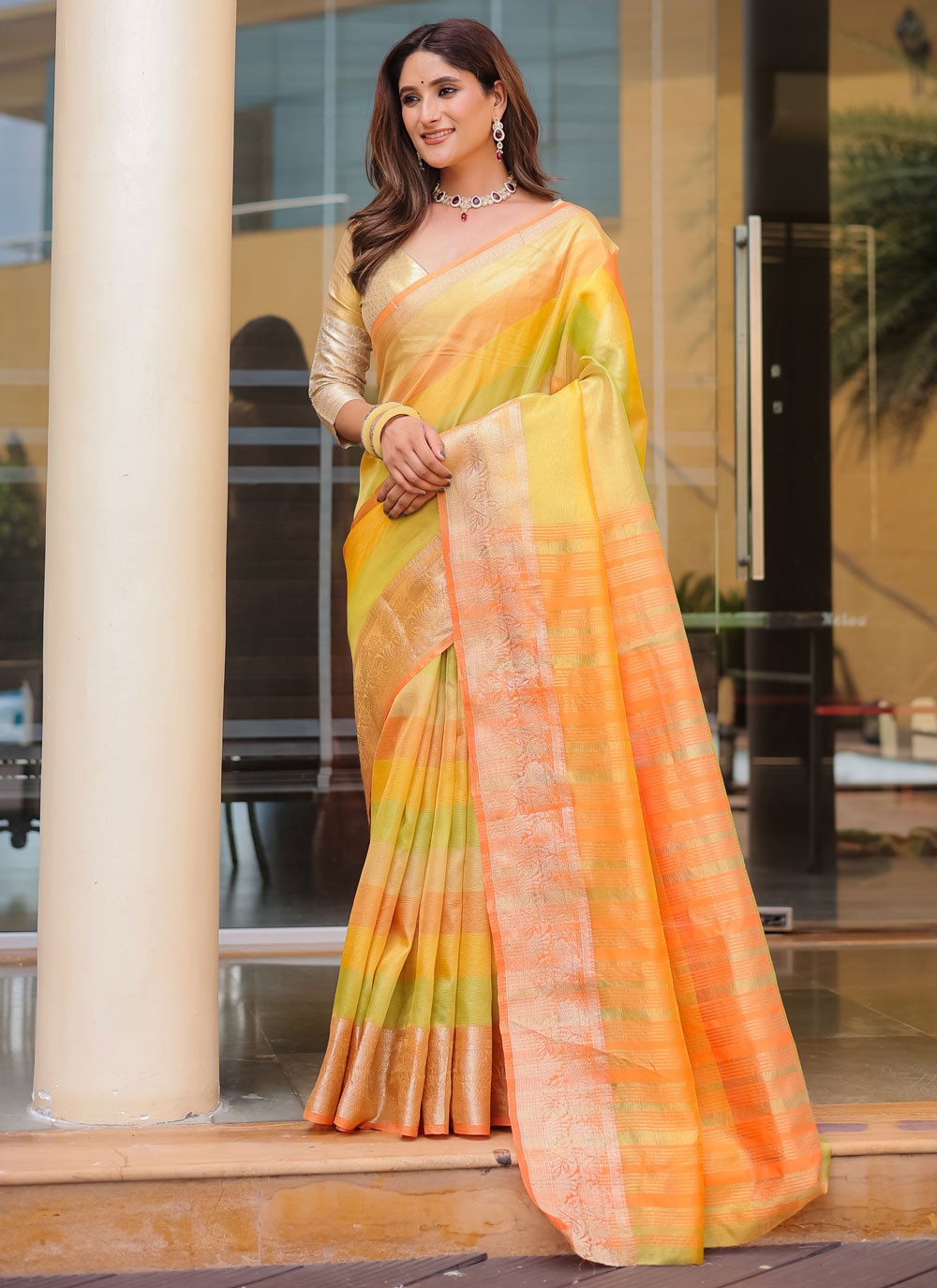 Woven, Zari Kanjivaram Silk Saree - S12324