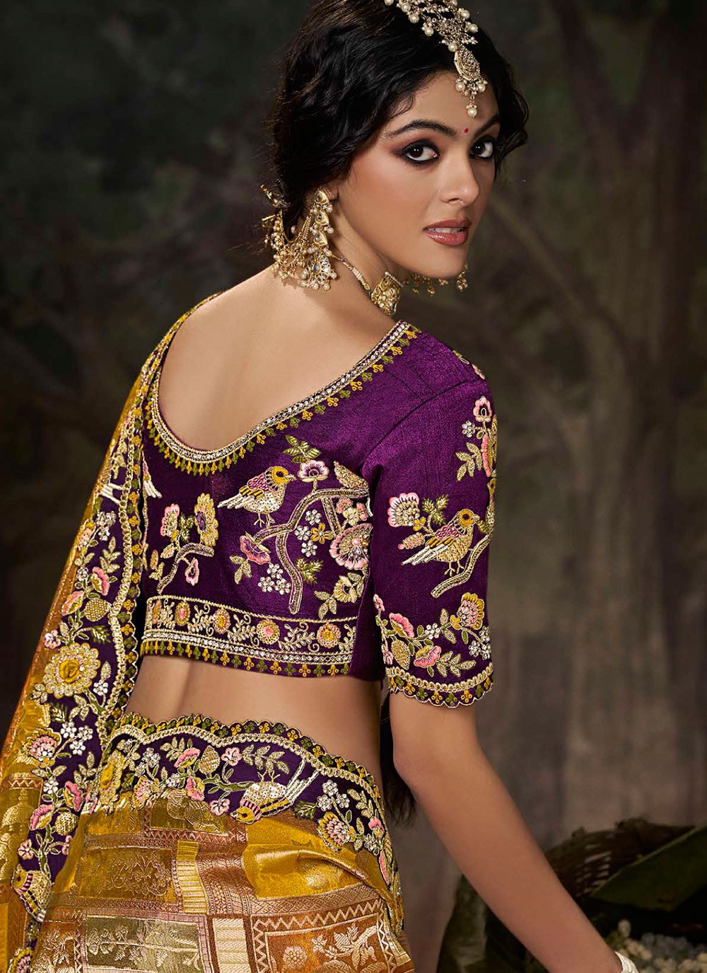 Mustard Silk Contemporary Saree Embroidered S20488