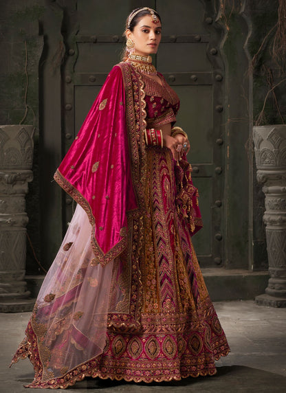 Cord Lycra, Velvet Readymade Lehenga Choli - L2208