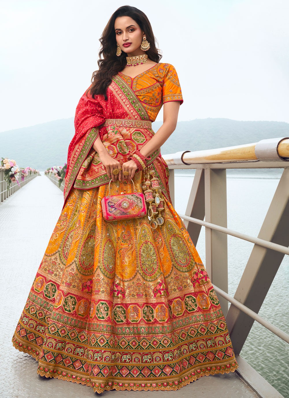 Embroidered Silk A - Line Lehenga - L2244