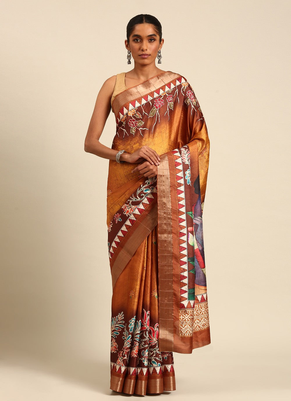 Classic Digital Print Cotton Saree - S7442