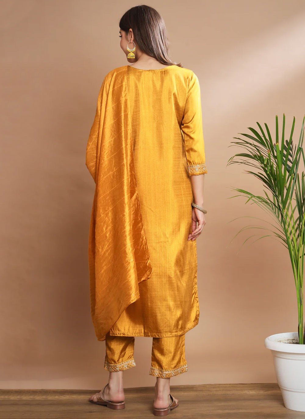 Silk Blend Pant Style Suit - T1600