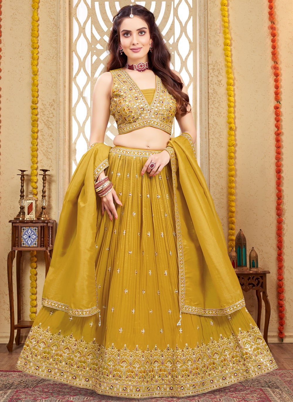 Embroidered Silk Readymade Lehenga Choli - L2660