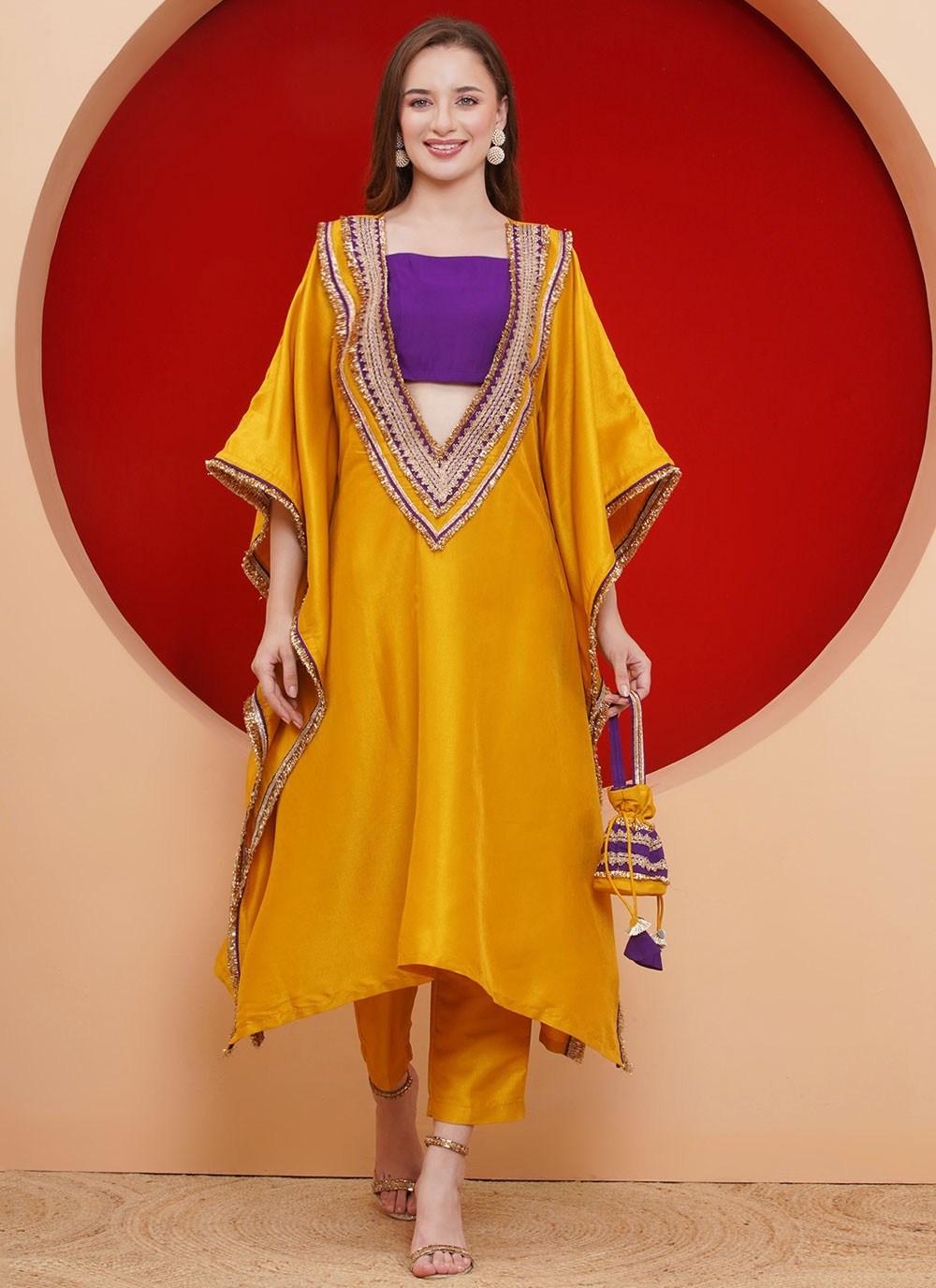 Embroidered Silk Gown - G1840