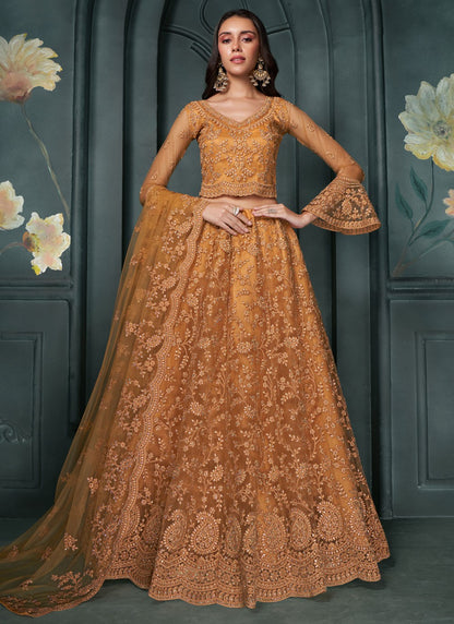 Embroidered Net A - Line Lehenga - L2216