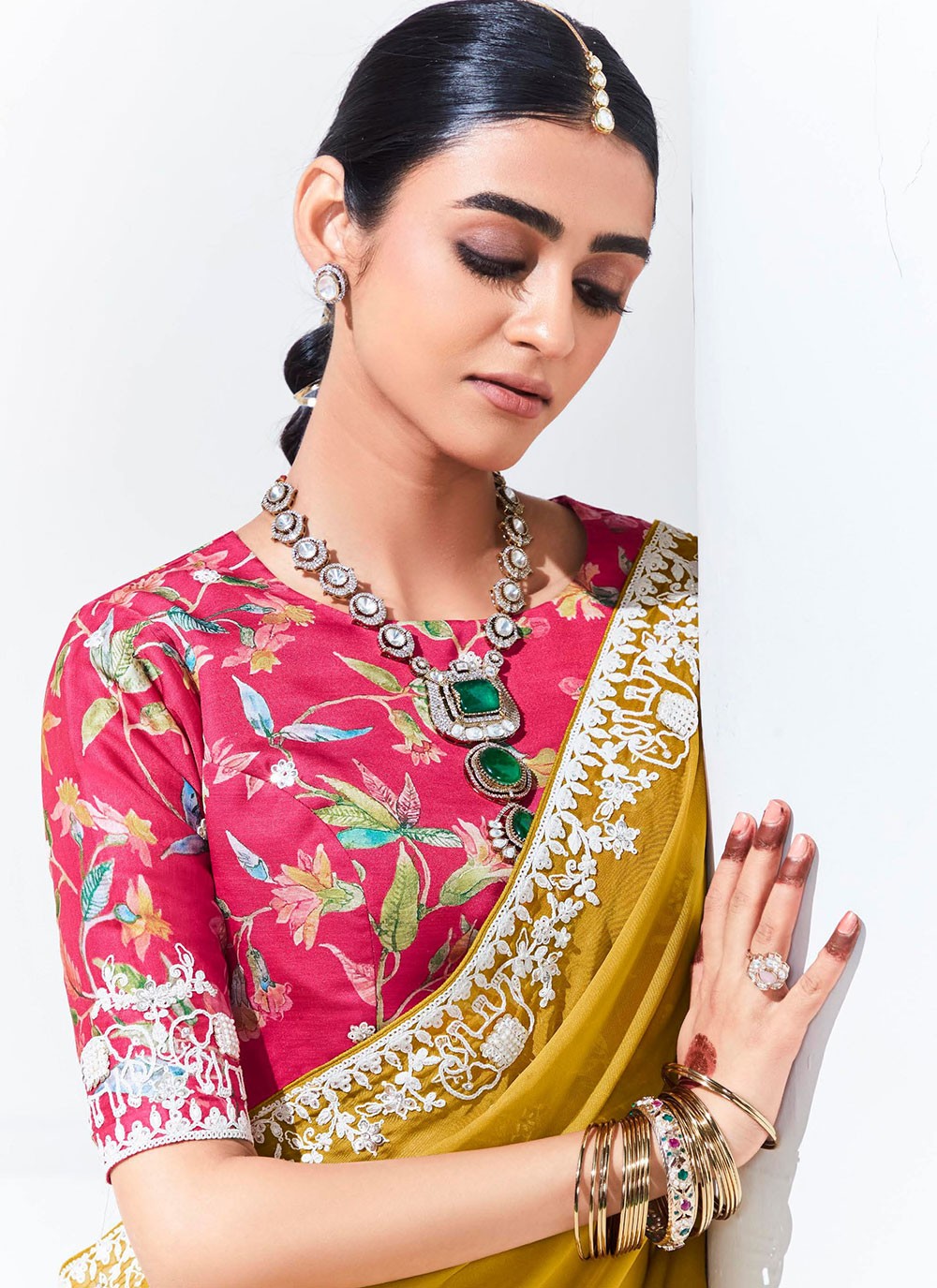 Classic Embroidered Organza Saree - S7248