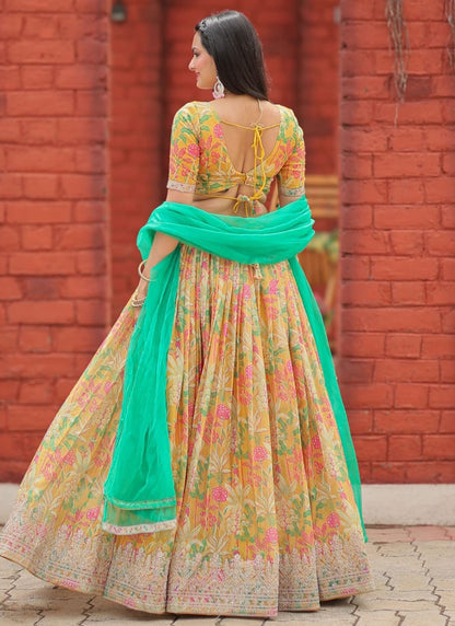 Embroidered Organza A - Line Lehenga - L2496