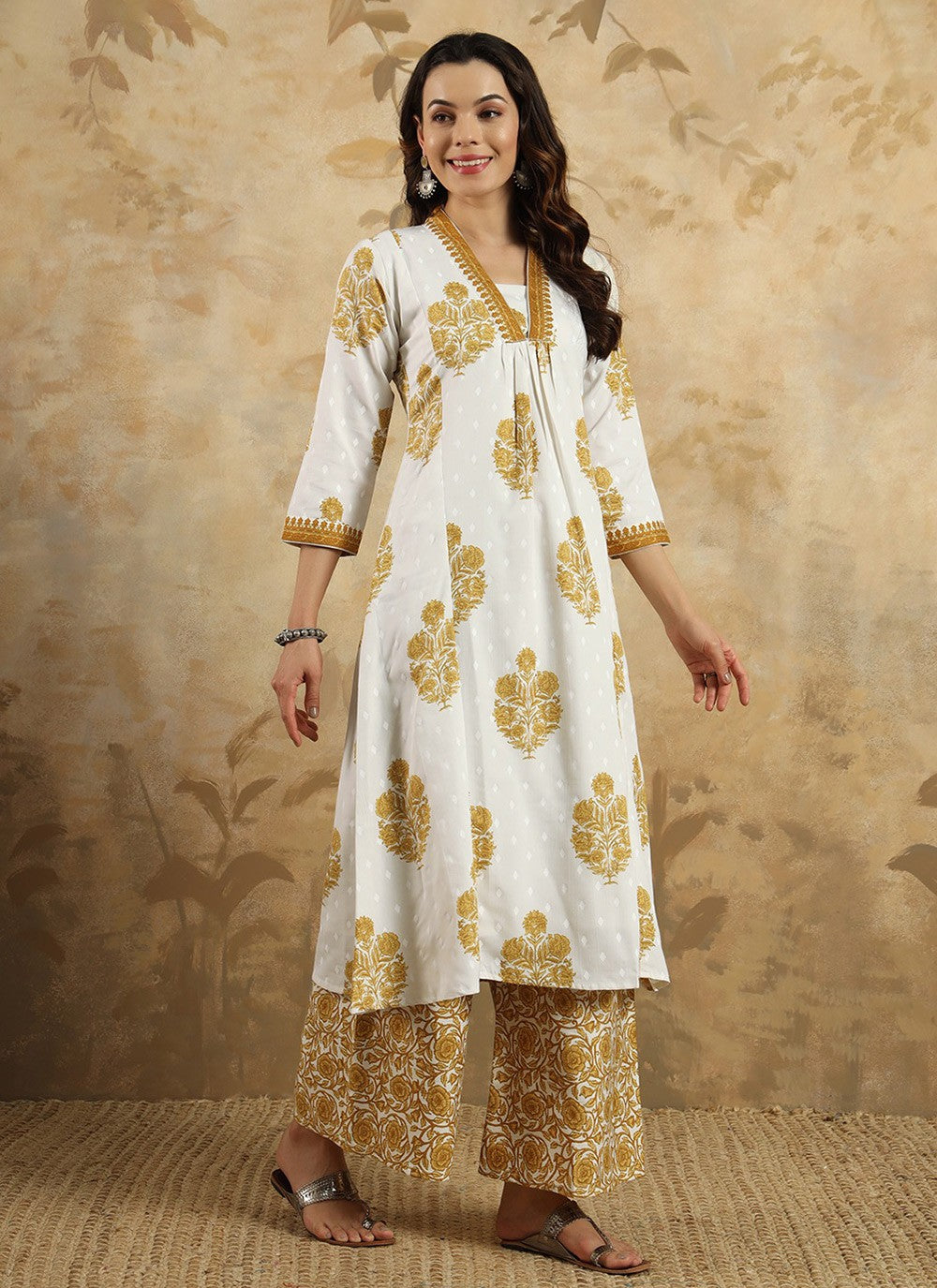 Printed Blended Cotton Salwar Suit - T4517