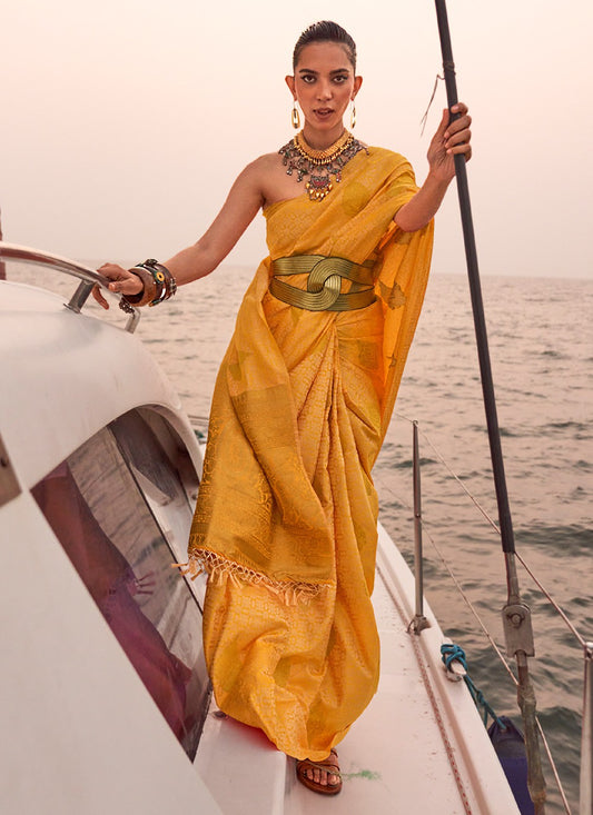 Trendy Weaving Zari Satin Saree - S3256