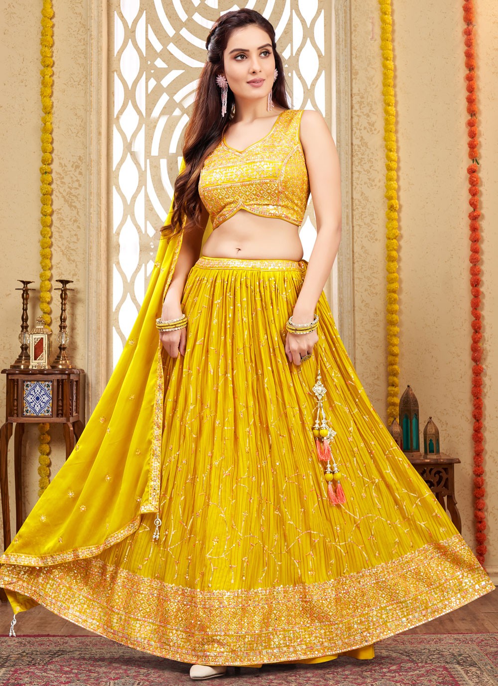 Embroidered Silk Readymade Lehenga Choli - L2650