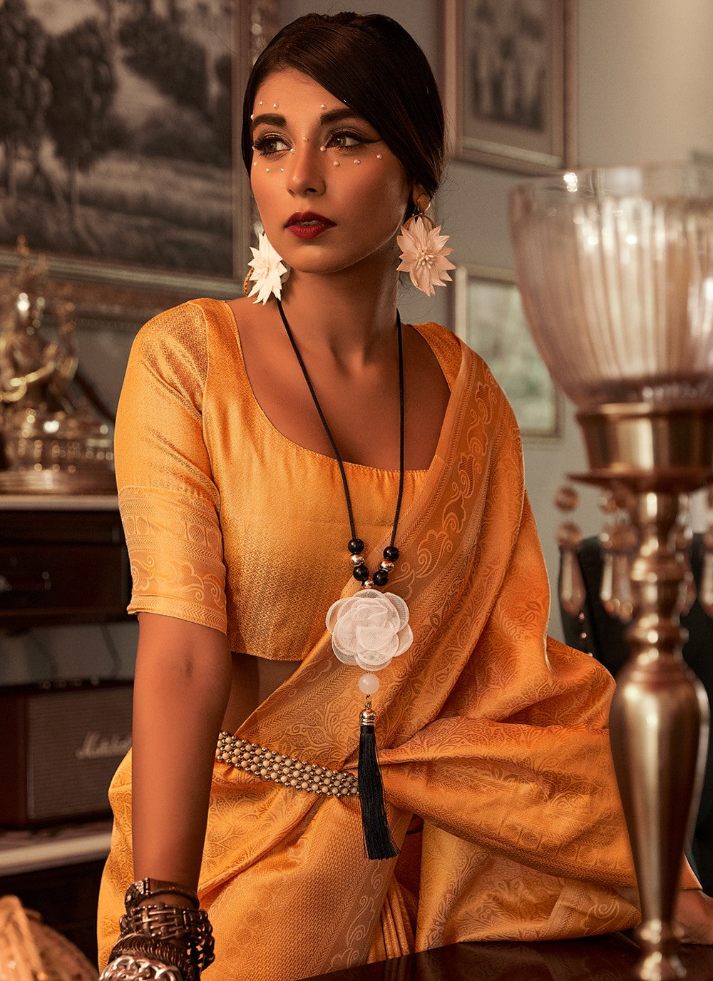 Classic Woven Satin , Kanjivaram Silk Saree - S3697