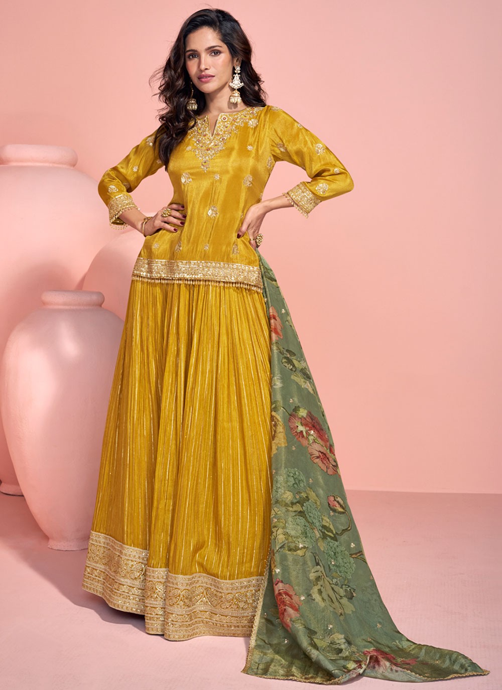 Organza Festival, Mehandi & Sangeet Readymade Lehenga Choli L3512
