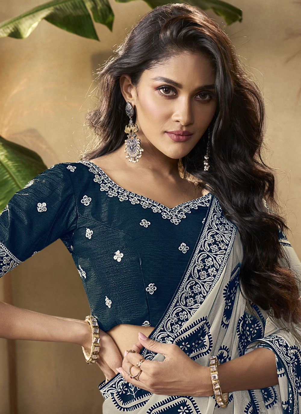 Classic Digital Print Crepe Silk Saree - S5459
