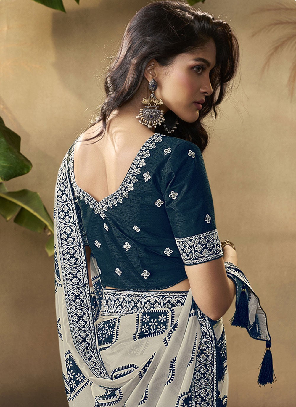 Classic Digital Print Crepe Silk Saree - S5459
