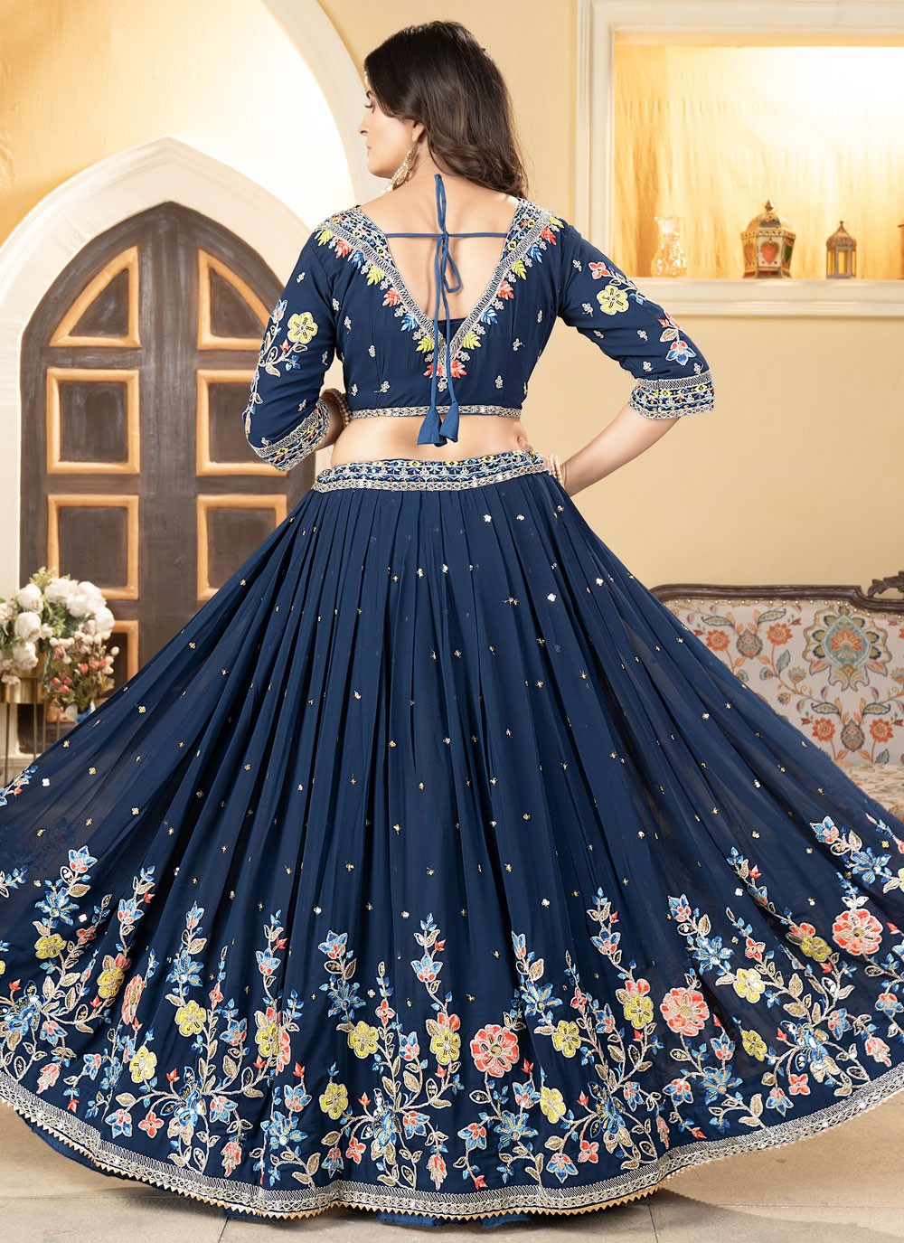 Cord Satin A - Line Lehenga - L2564
