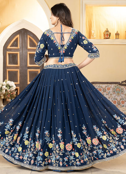 Cord Satin A - Line Lehenga - L2564