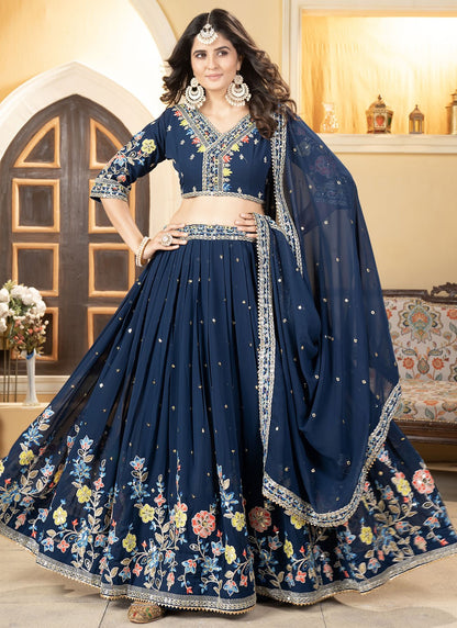 Cord Satin A - Line Lehenga - L2564