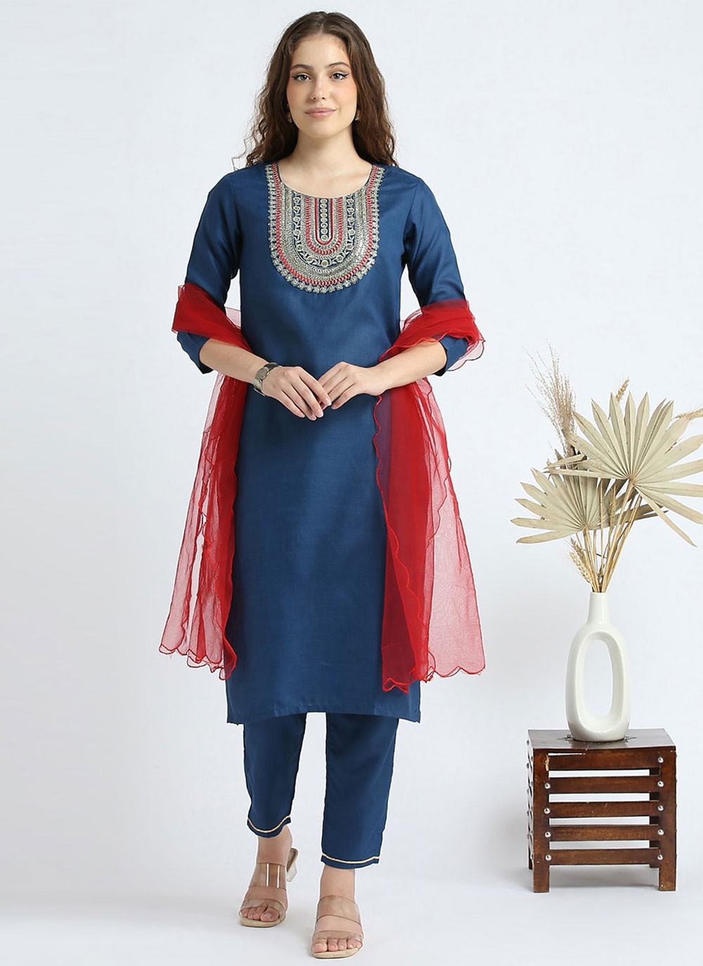 Embroidered Cotton Salwar Suit - T4615