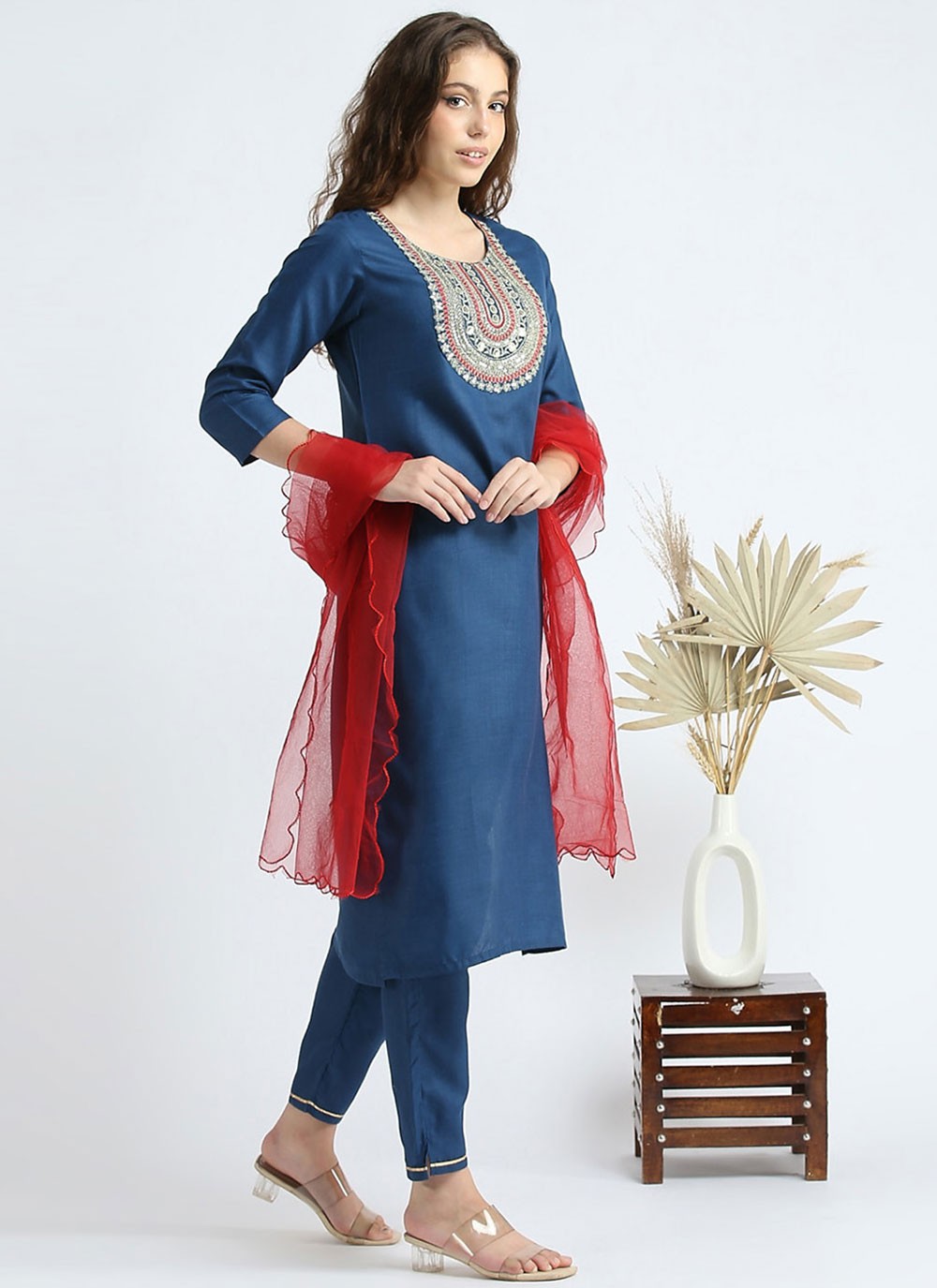 Embroidered Cotton Salwar Suit - T4615