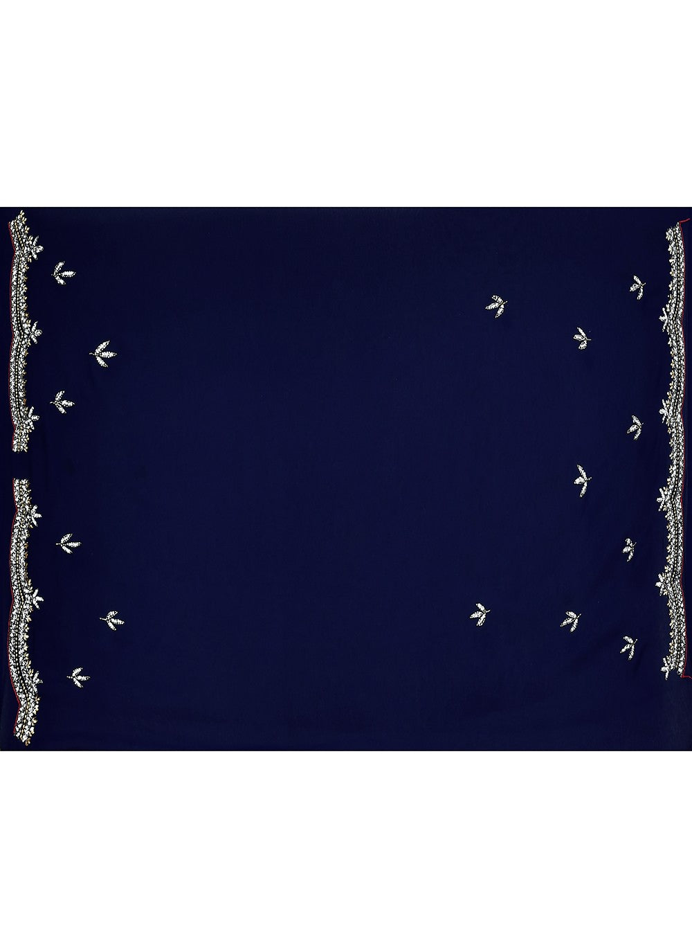 Hand Embroidery Georgette Navy Blue Saree S14363