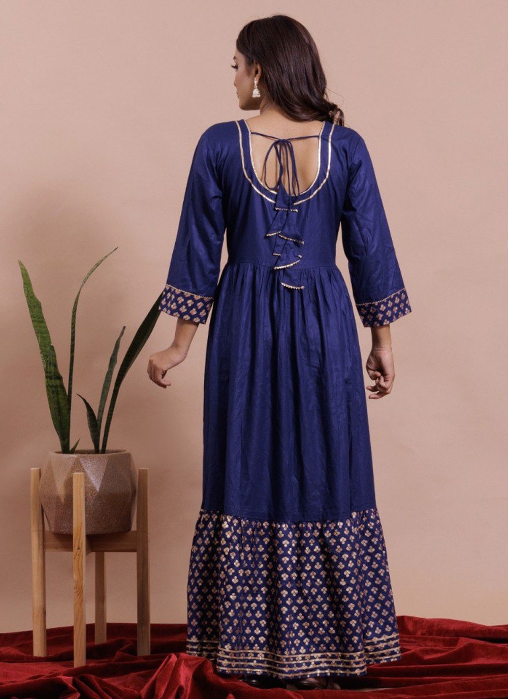 Jacquard Work Cotton , Rayon Gown - G1827