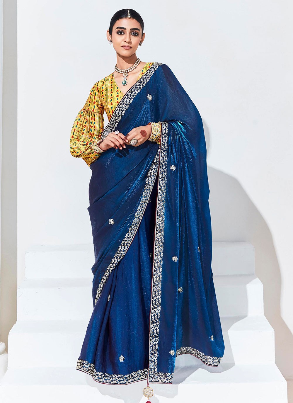 Classic Embroidered Organza Saree - S7248
