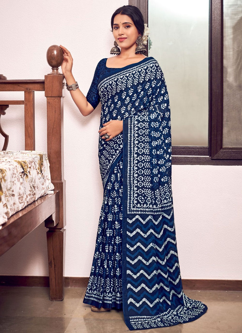 Printed Cotton Saree - S11696