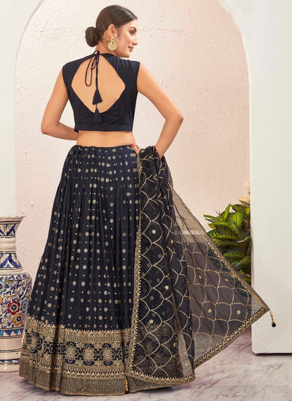 Embroidered Pure Dola Lehenga - L3088
