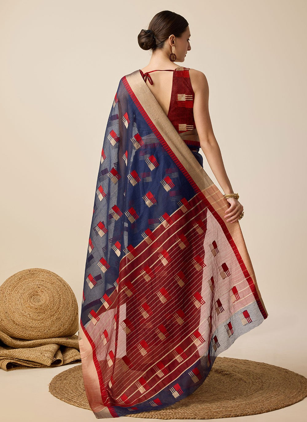 Classic Weaving Zari Cotton Silk Saree - S6999