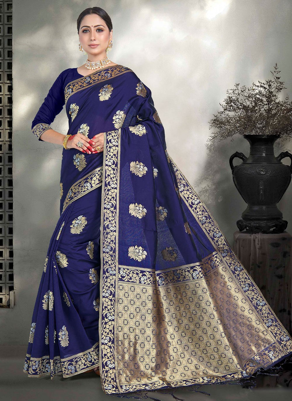 Saree Weaving Zari Art Silk, Kanjivaram Silk Saree - S2579