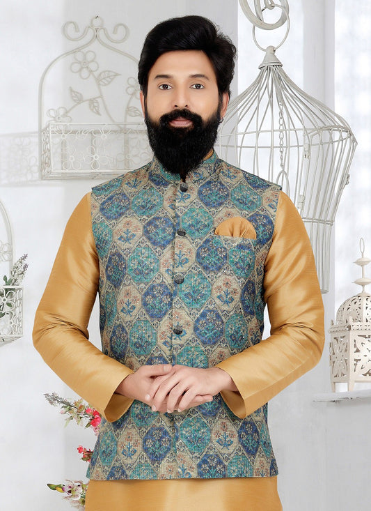 Digital Print Polyester Multi Colour Nehru Jackets - M7417