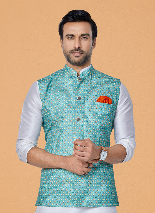 Embroidered Polyester Rama Nehru Jackets - M7420