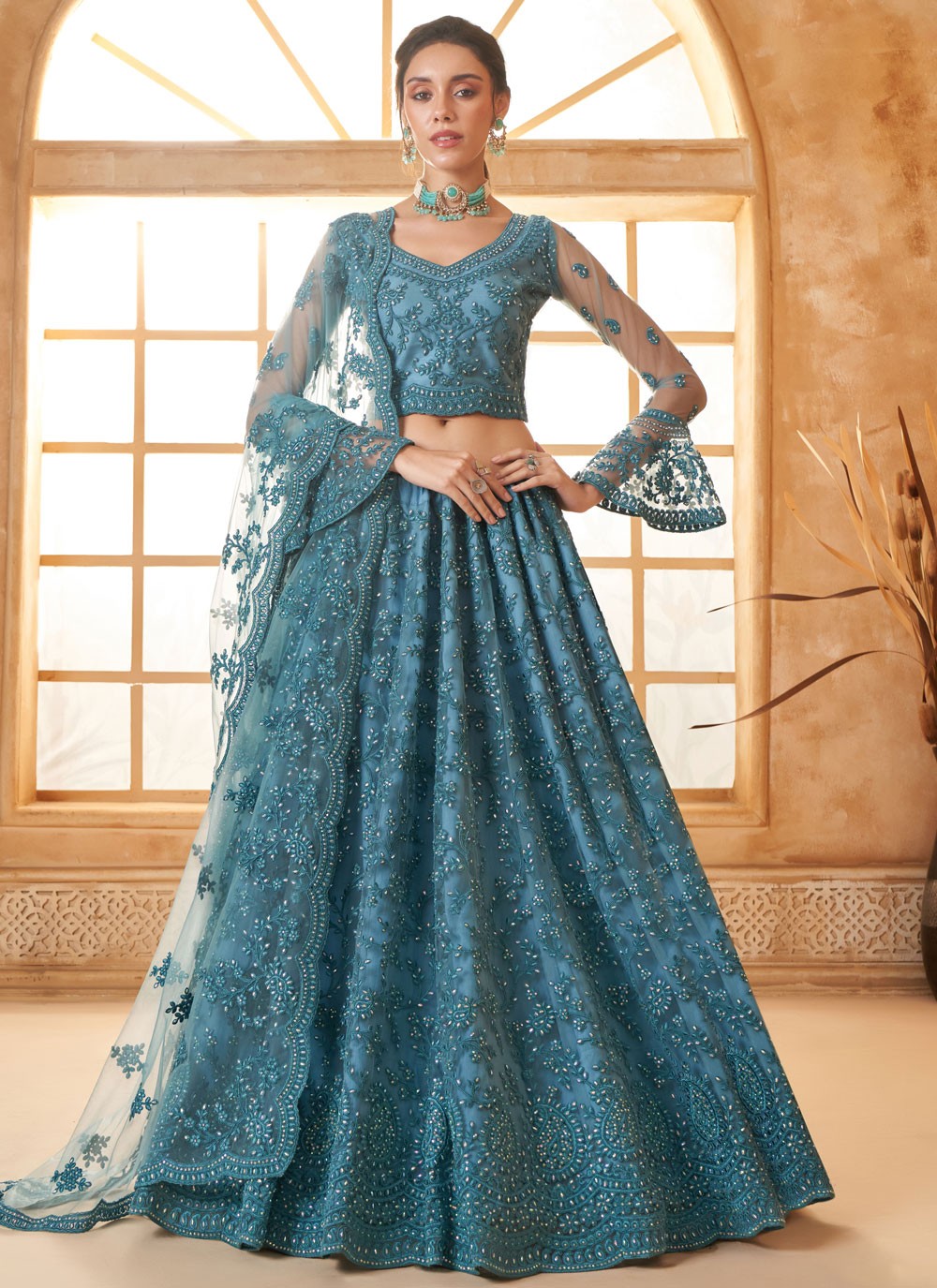 Cord Net A - Line Lehenga - L2728