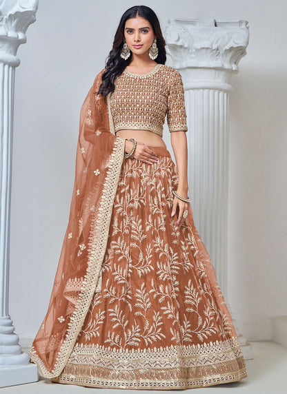 Embroidered Net Lehenga - L3031