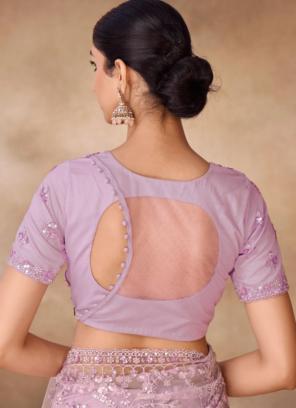 Classic Sequins Net Saree - S6568
