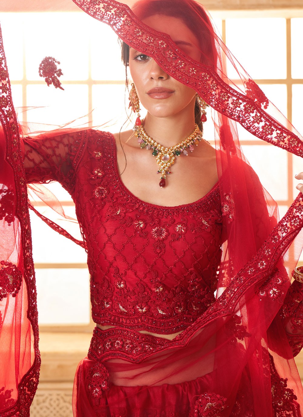 Cord Net A - Line Lehenga - L2719
