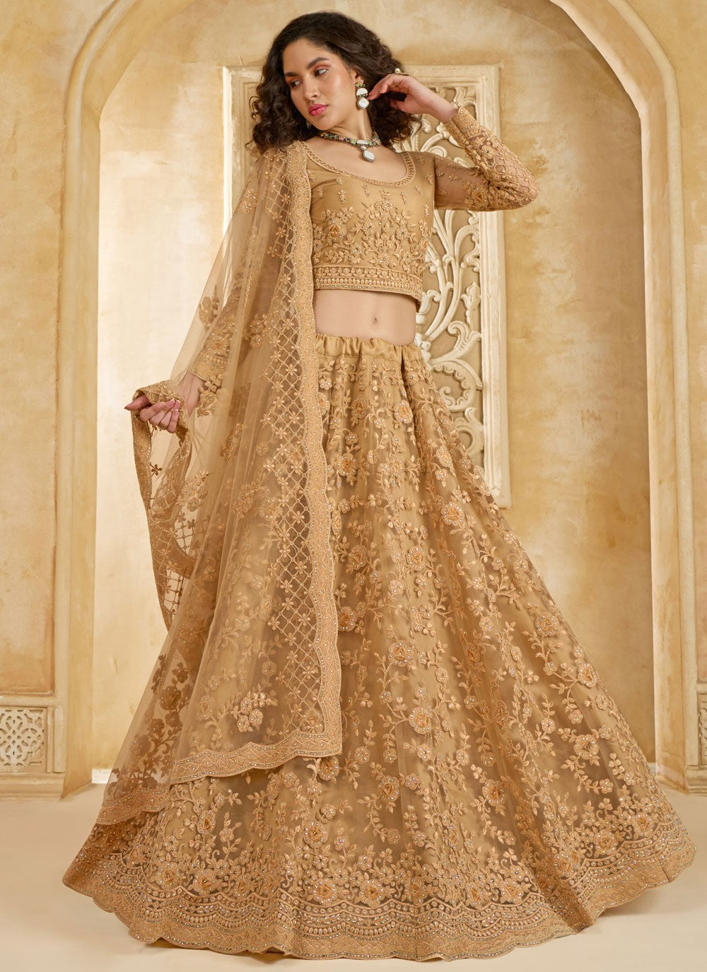 Cord Net A - Line Lehenga - L2858
