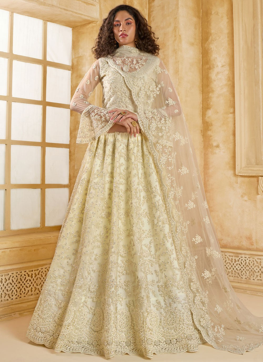 Cord Net A - Line Lehenga - L2858