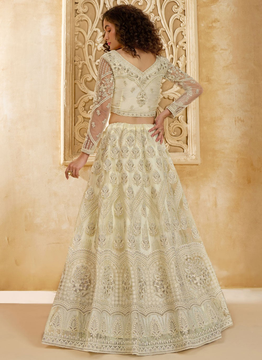 Cord Net A - Line Lehenga - L2858