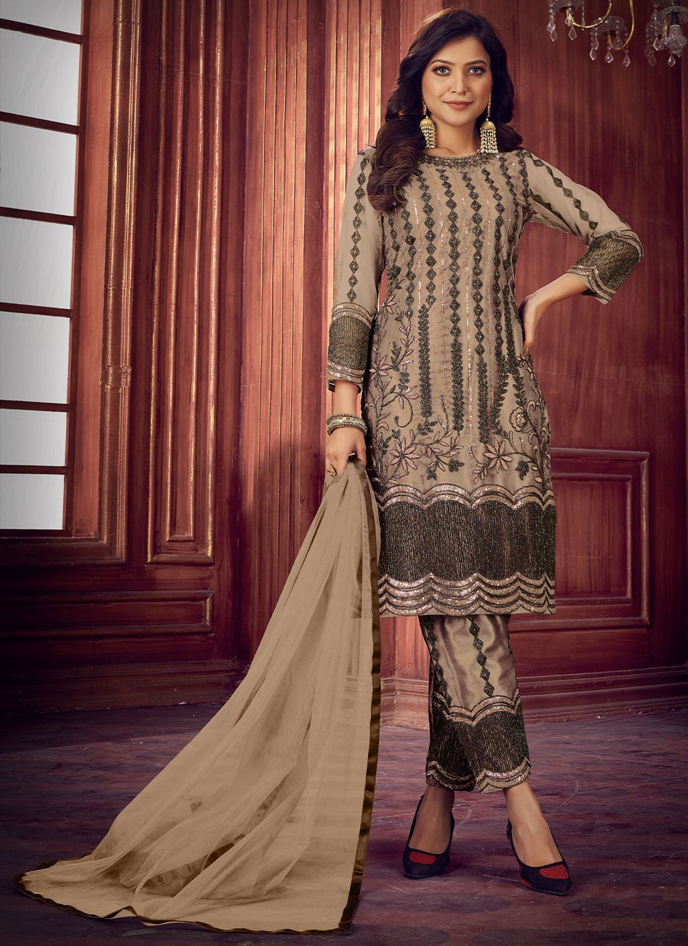 Net Salwar Suit - T710