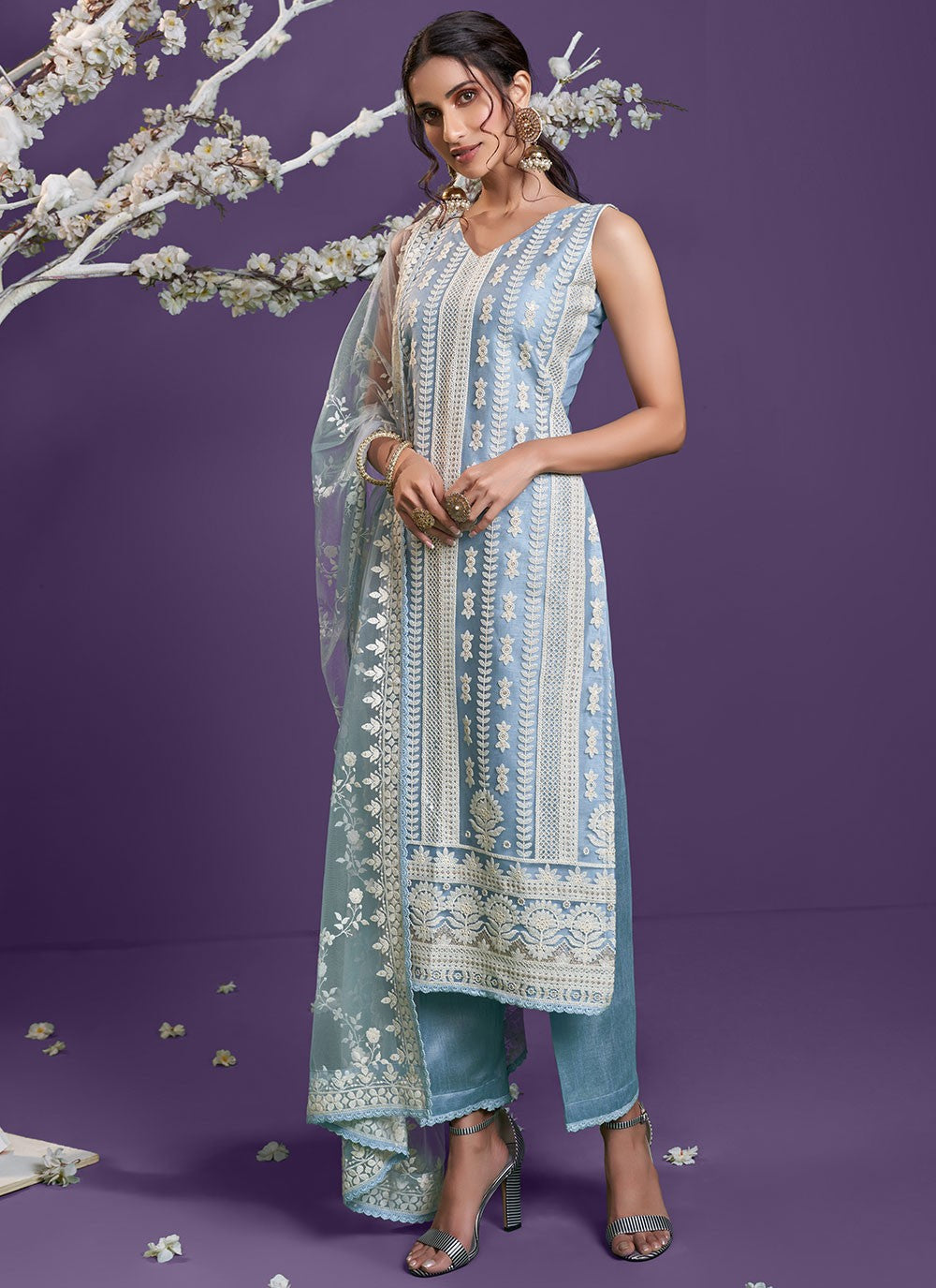 Net Straight Suit - T356
