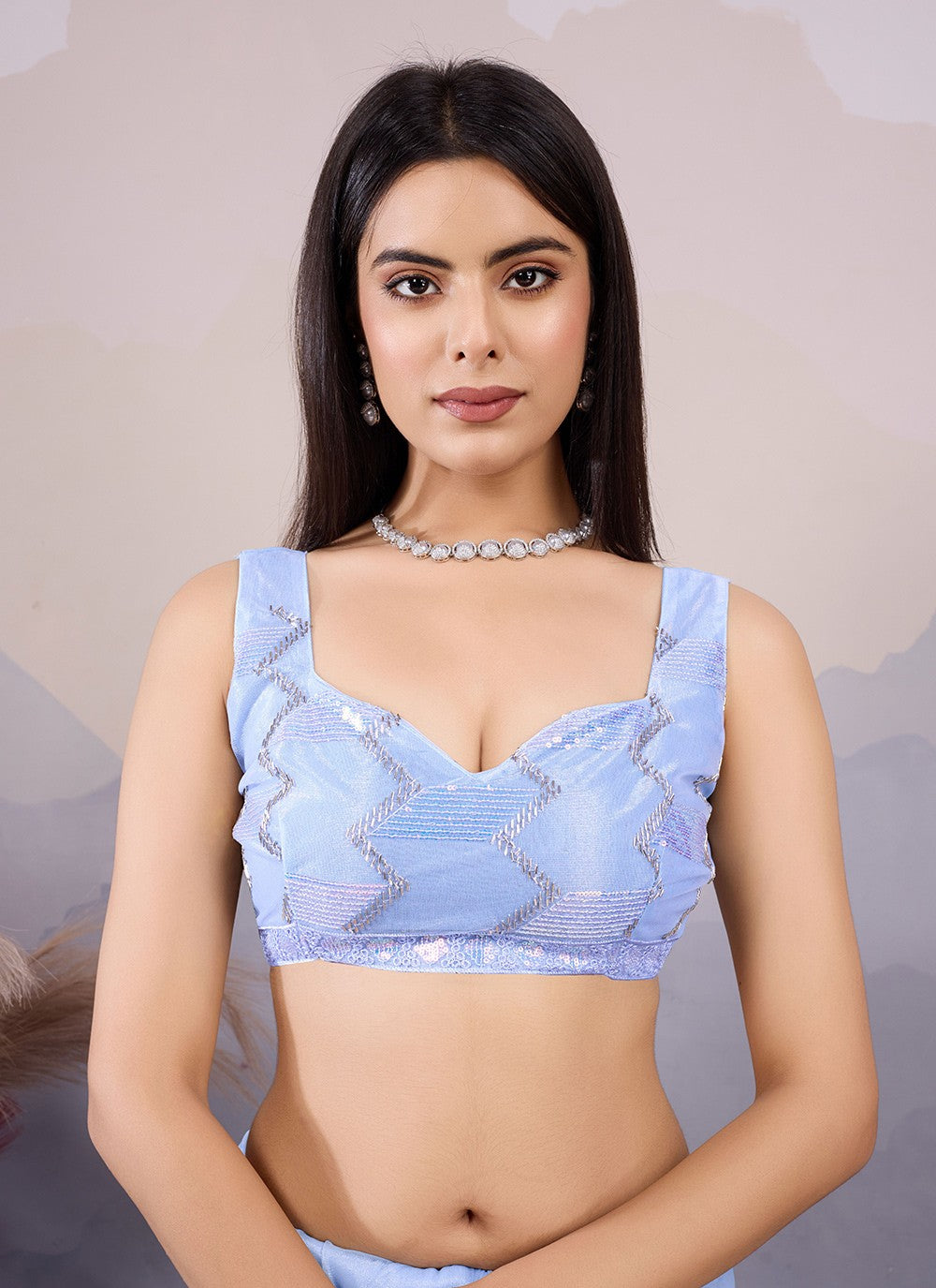Classic Embroidered Net Saree - S8490